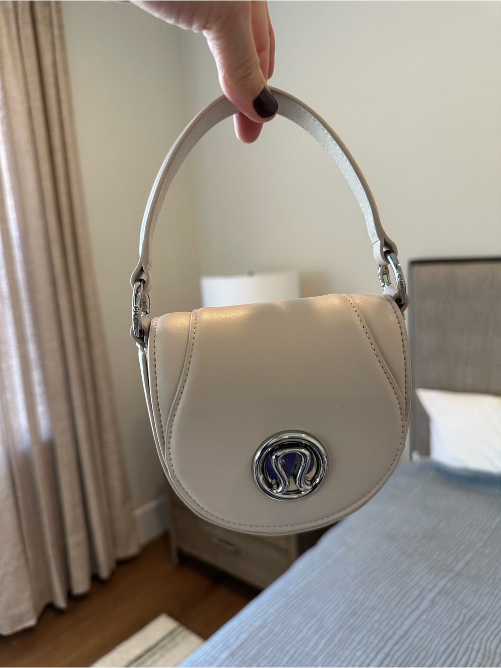 Lululemon athletica Mini Leather Handle Bag in Soft Cream